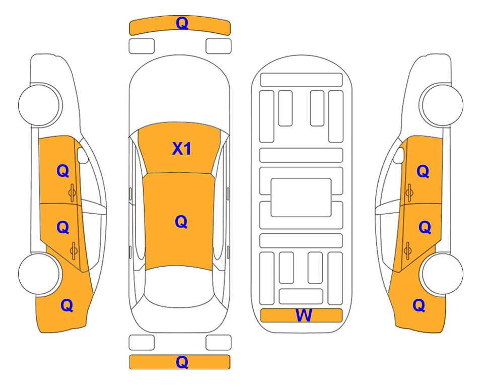 Схема состояния кузова Lotte для Hyundai ALL NEW AVANTE (G) 1.6 INSPIRATION