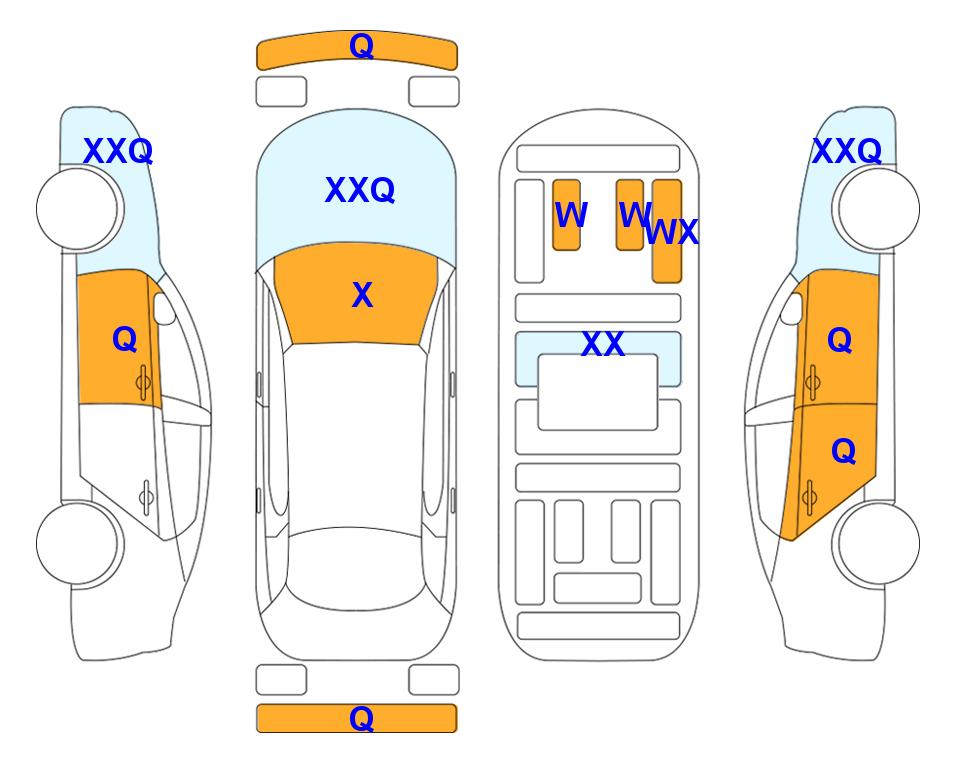 Схема состояния кузова Lotte для KIA THE NEW RAY (G) 1.0 Standard
