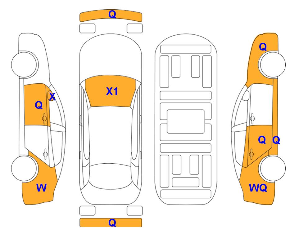 Схема состояния кузова Lotte для Hyundai YF SONATA (H) 2.0 MODERN