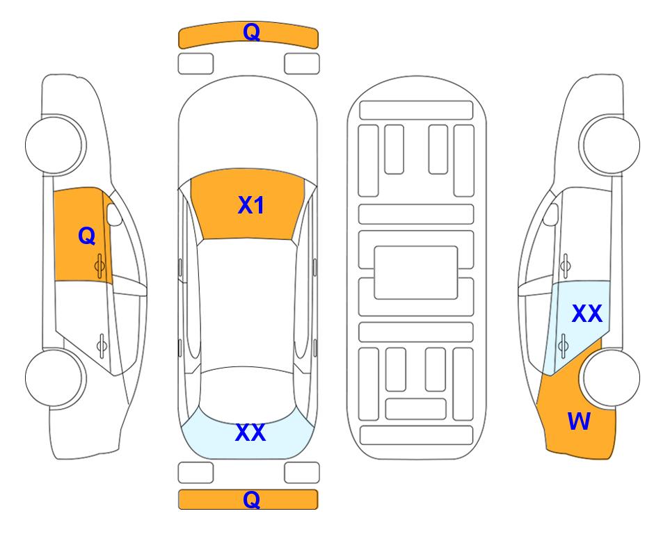 Схема состояния кузова Lotte для Hyundai THE NEW GRANDEUR (H) 2.4 Le Blanc