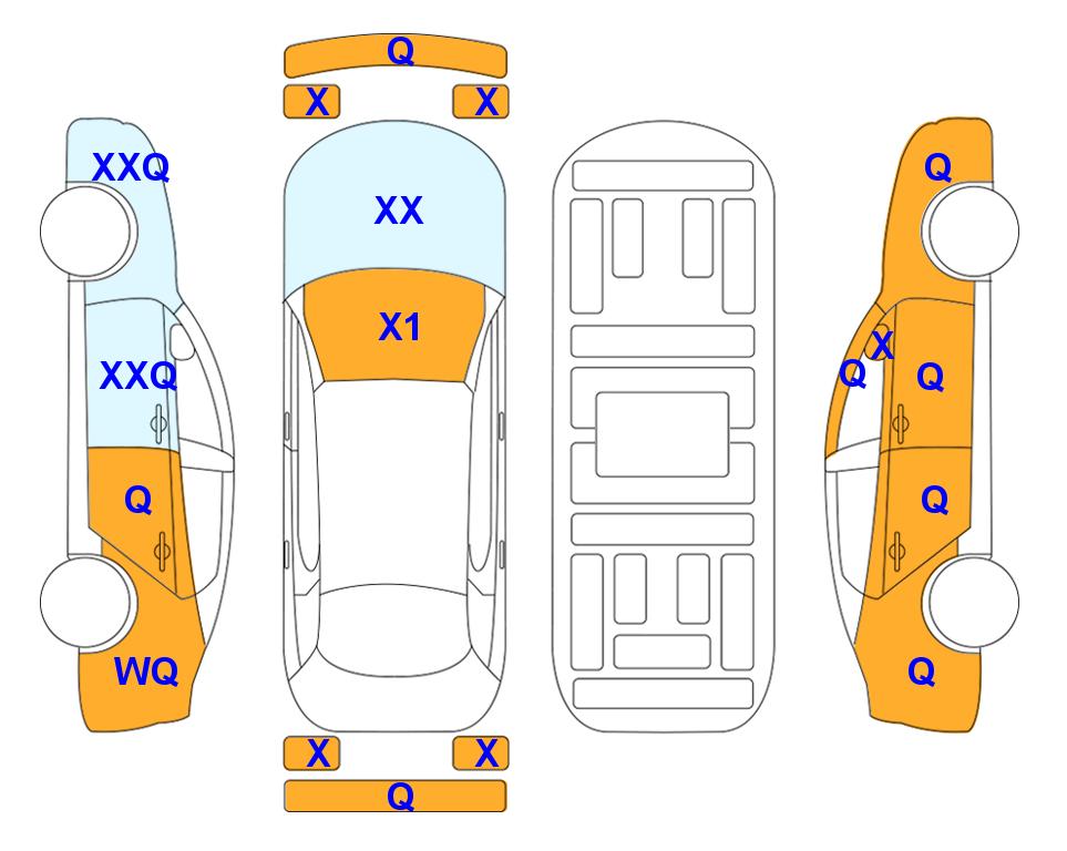 Схема состояния кузова Lotte для KIA THE BOLD SPORTAGE (D) 2.0 2WD Prestige