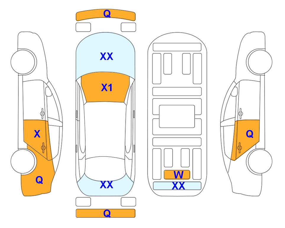 Схема состояния кузова Lotte для KIA CARNIVAL KA4 (G) 3.5 Hi-Limousine Signature 9-Seater