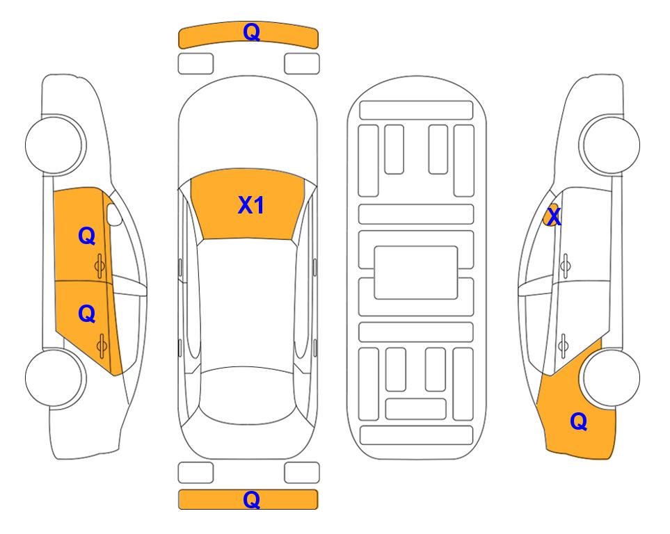 Схема состояния кузова Lotte для KGM / SsangYong TORRES (G) 1.5 T5 2WD