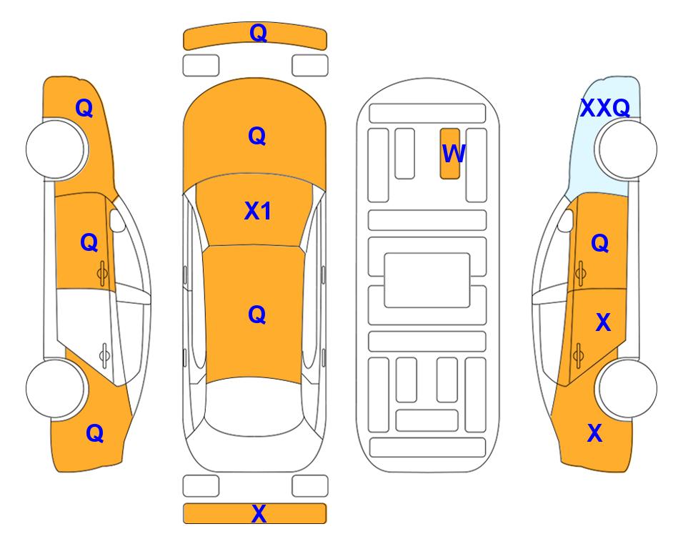 Схема состояния кузова Lotte для Hyundai TUCSON IX (D) 2.0 2WD MODERN