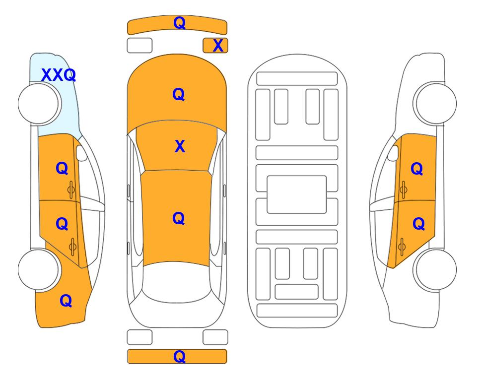 Схема состояния кузова Lotte для KGM / SsangYong TIVOLI (G) 1.6 VX