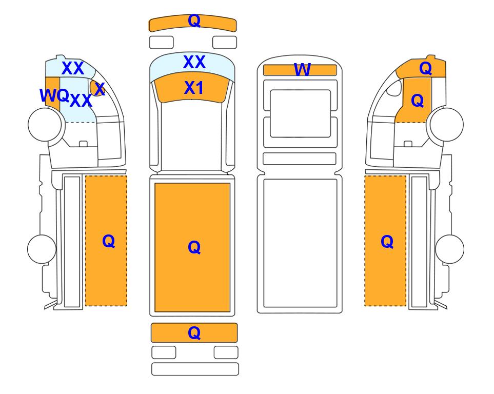 Схема состояния кузова Lotte для Hyundai PORTER Ⅱ (E) 슈퍼캡 초장축 스마트스페셜 배터리진단 고전압 배터리 상태 (SoH) 진단을 완료한 차량입니다.