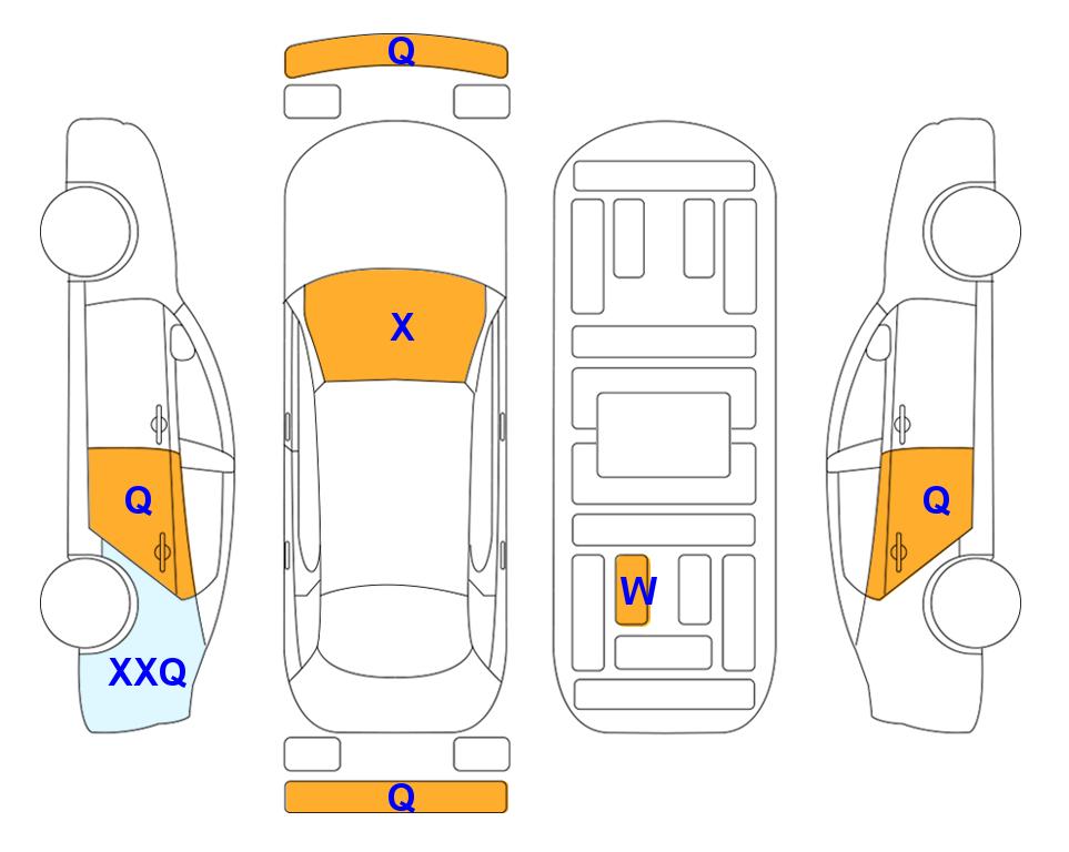 Схема состояния кузова Lotte для KIA CARNIVAL KA4 (D) 2.2 Noblesse 9-Seater