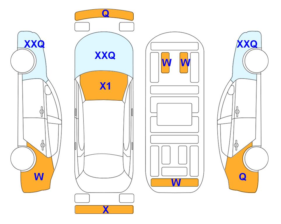 Схема состояния кузова Lotte для KIA K3 SMARTSTREAM (G) 1.6 Prestige