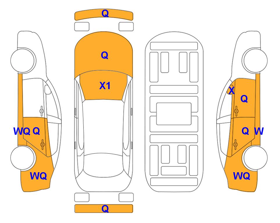 Схема состояния кузова Lotte для KIA THE NEW K3 (G) 1.6 Trendy