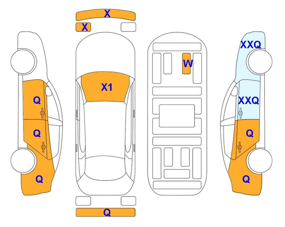 Схема состояния кузова Lotte для KIA INTERACTIVE K5 (G) 2.0 Trendy