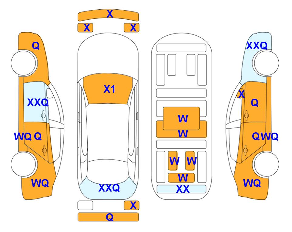 Схема состояния кузова Lotte для Hyundai ALL NEW AVANTE (G) 1.6 MODERN