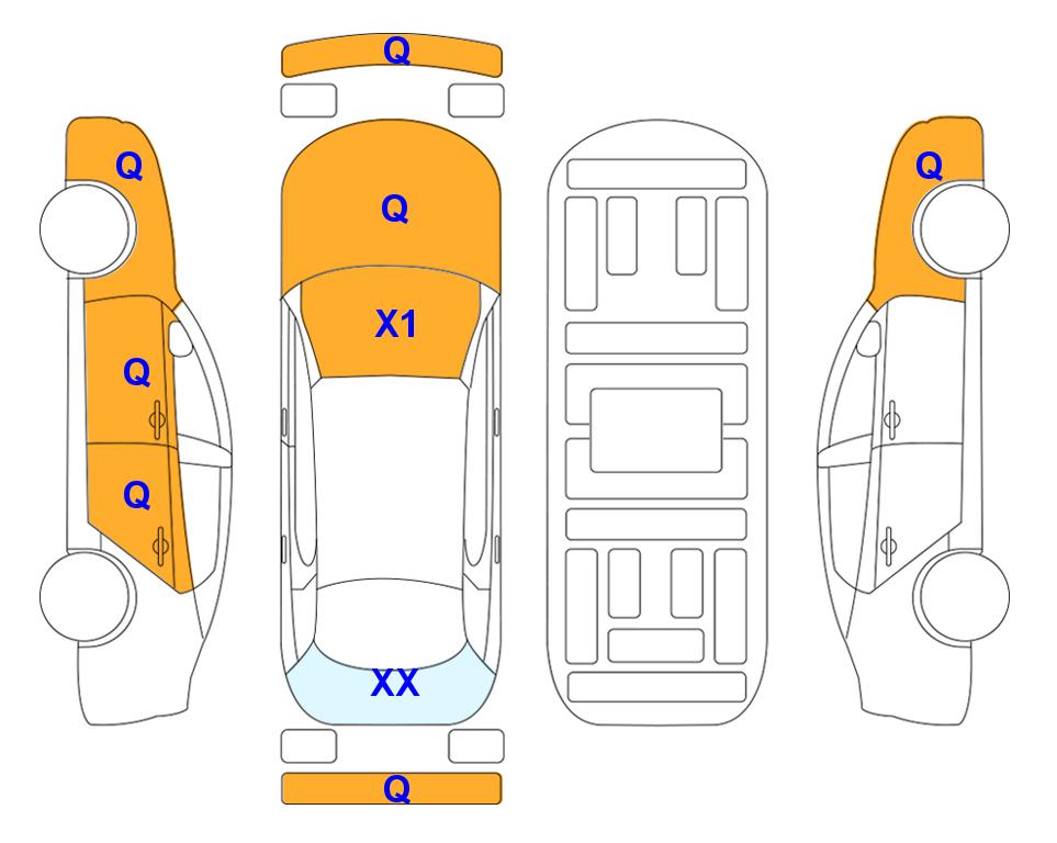 Схема состояния кузова Lotte для KIA SPORTAGE NQ5 (G)1.6T Noblesse 5-Seater 2WD AT