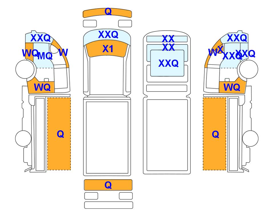 Схема состояния кузова Lotte для Hyundai PORTER Ⅱ (E) 1톤 특장 내장탑차