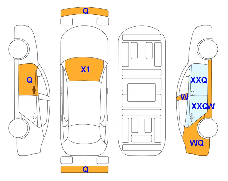 Схема состояния кузова Lotte для KIA K8 (H) 1.6 Noblesse