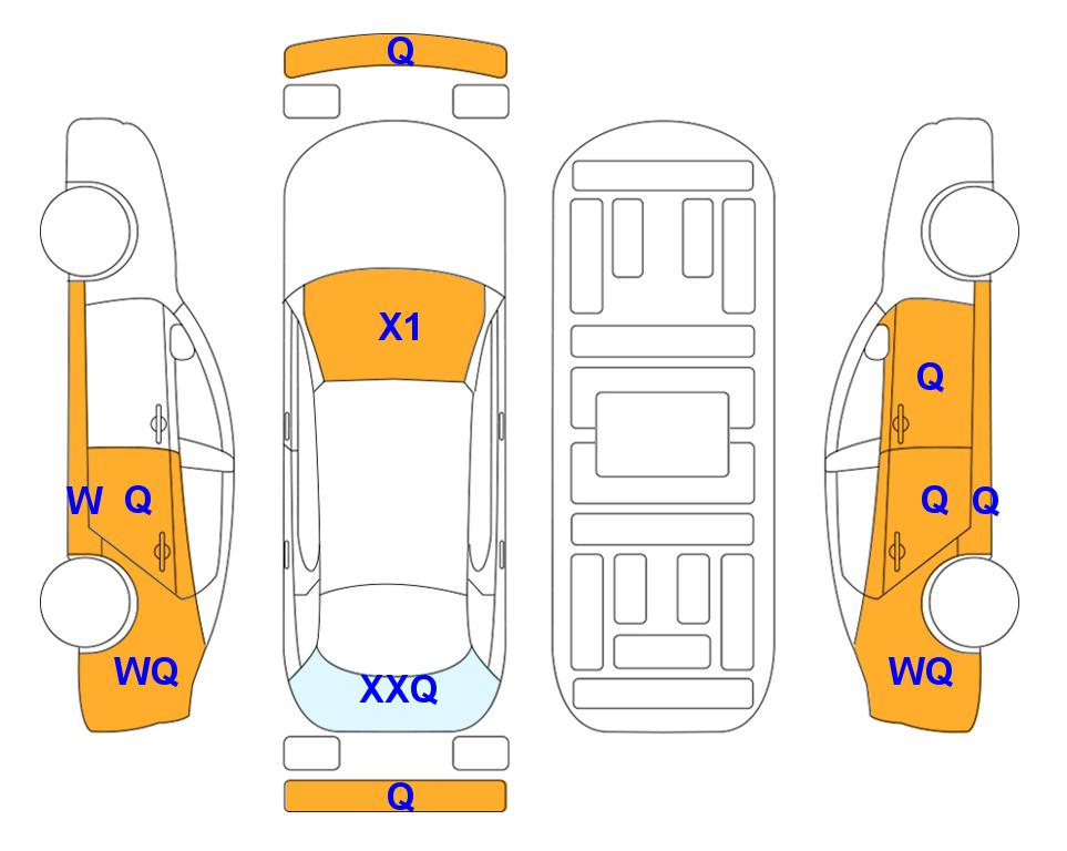 Схема состояния кузова Lotte для Renault Korea SM5 NOVA (G) 2.0 CLASSIC