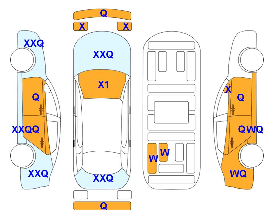 Схема состояния кузова Lotte для Hyundai ALL NEW AVANTE (G) 1.6 MODERN