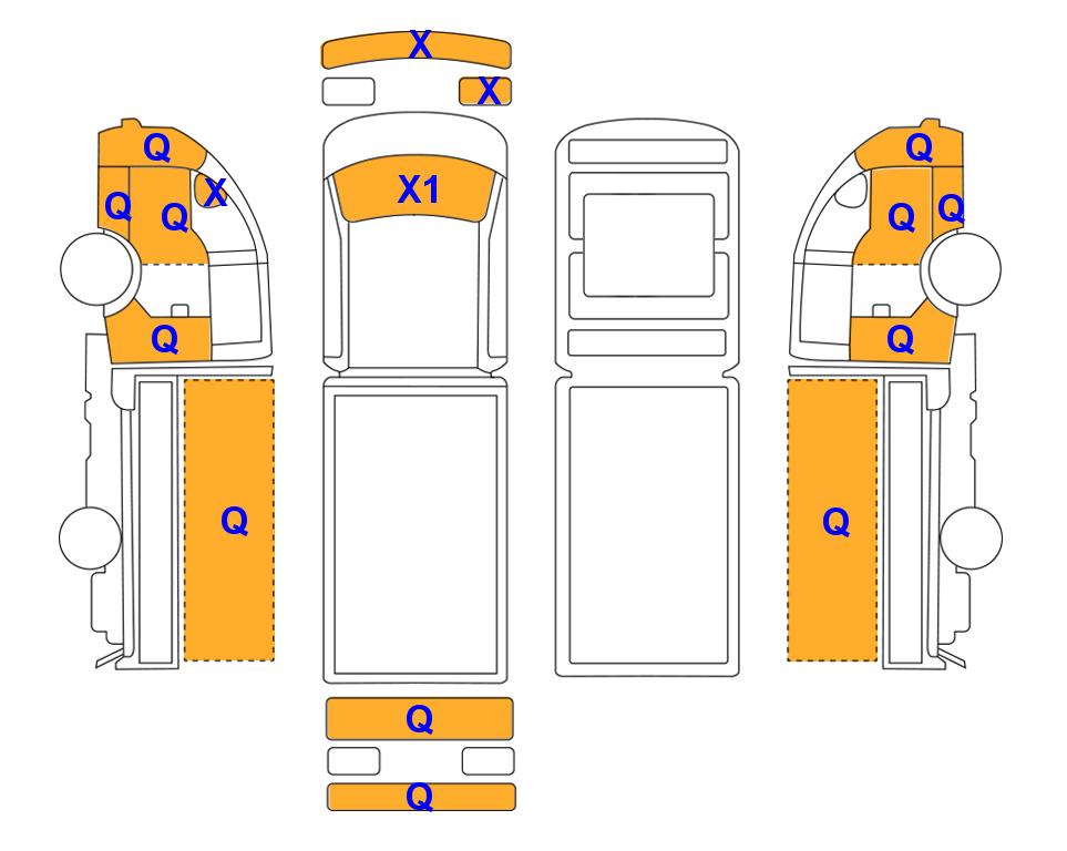 Схема состояния кузова Lotte для KIA BONGO (E) 1-Ton King Cab Extra Long Wheelbase 2WD GL