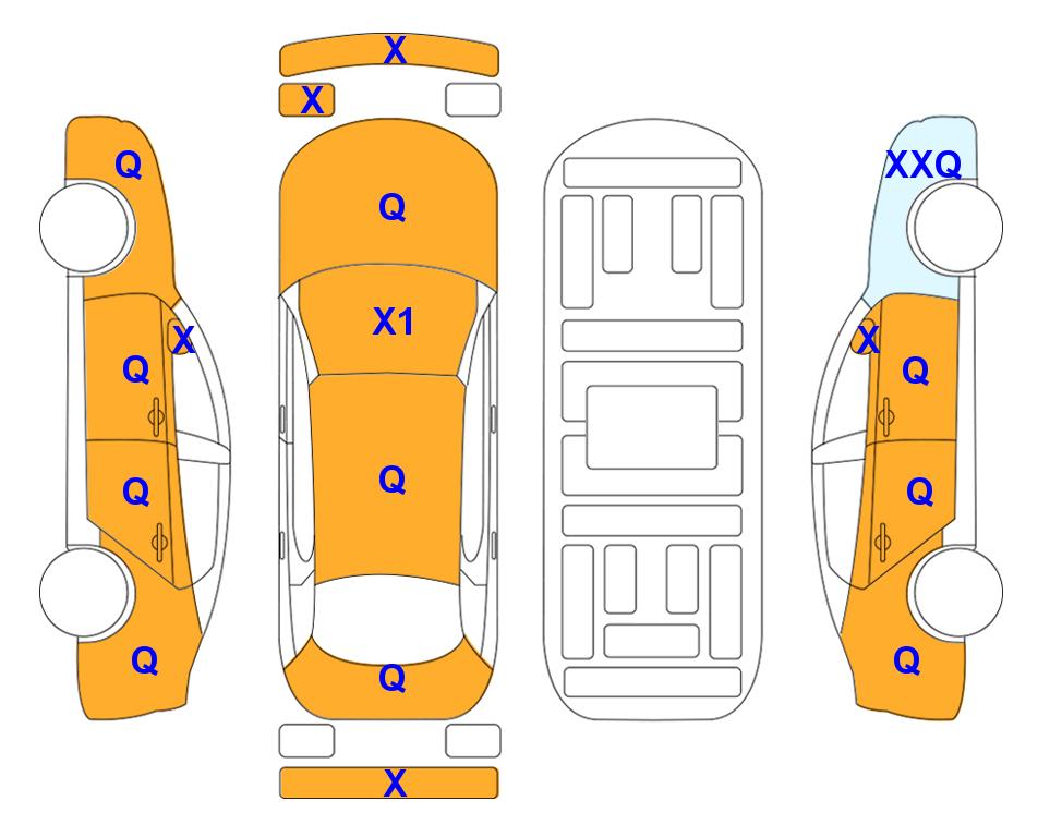 Схема состояния кузова Lotte для KIA SPORTAGE NQ5 (D) 2.0 Trendy 4WD