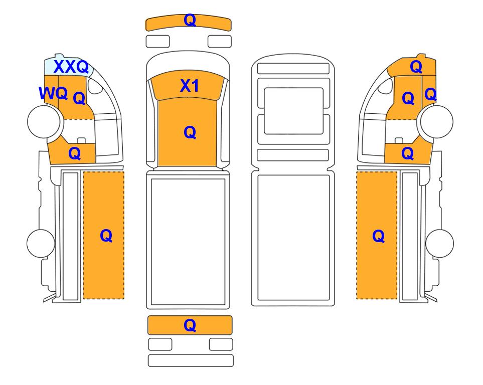Схема состояния кузова Lotte для Hyundai PORTER Ⅱ (E) 슈퍼캡 초장축 스마트스페셜 배터리진단 고전압 배터리 상태 (SoH) 진단을 완료한 차량입니다.