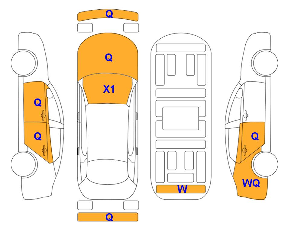 Схема состояния кузова Lotte для Hyundai THE NEW GRANDEUR (G) 2.5 Exclusive