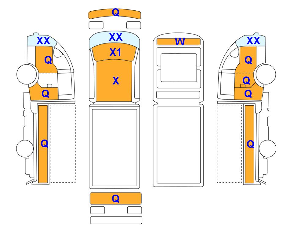 Схема состояния кузова Lotte для Hyundai PORTER II (D) 2.5 Double Cab Extra Long Wheelbase Smart 2WD