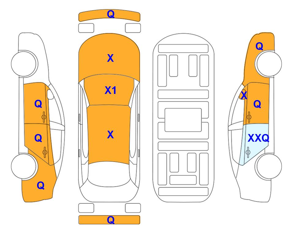Схема состояния кузова Lotte для KIA CARNIVAL KA4 (D) 2.2 Prestige 9-Seater