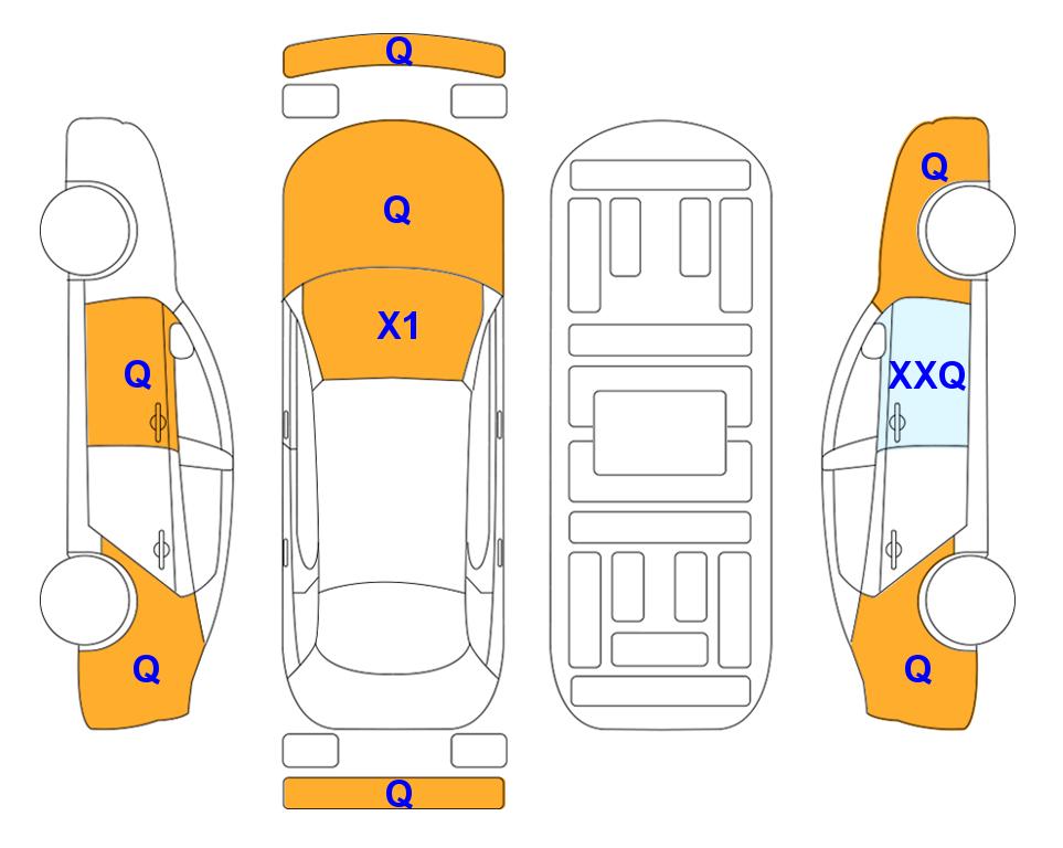 Схема состояния кузова Lotte для KGM / SsangYong TORRES (G) 1.5 T7 4WD