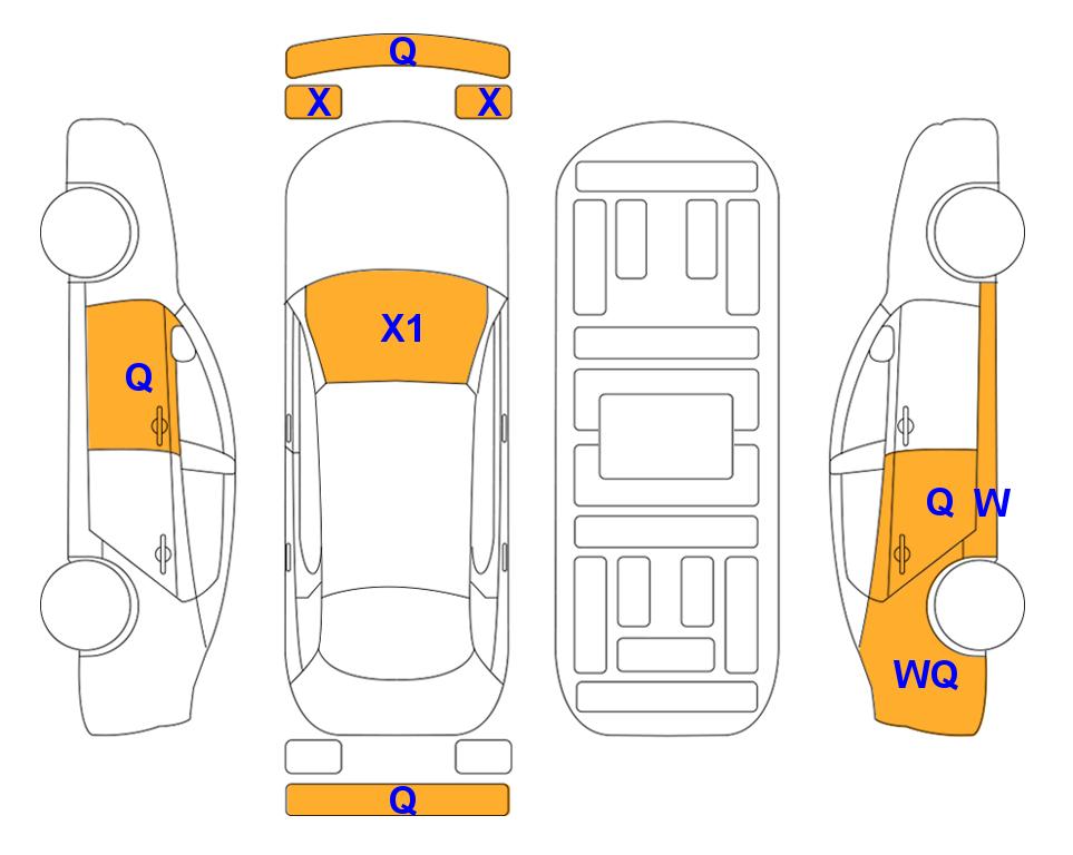 Схема состояния кузова Lotte для Hyundai ALL NEW AVANTE (H) 1.6 MODERN