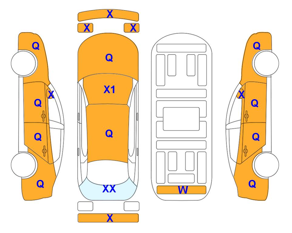 Схема состояния кузова Lotte для Hyundai SONATA DN8 (L) 2.0 Style Rental Car