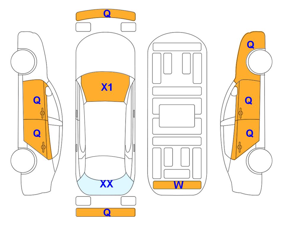 Схема состояния кузова Lotte для KIA SORENTO MQ4 (H) 1.6 Turbo Prestige 5-Seater 4WD