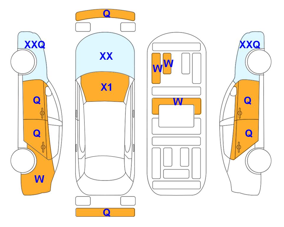 Схема состояния кузова Lotte для Hyundai KONA (G) 1.6 2WD MODERN POP