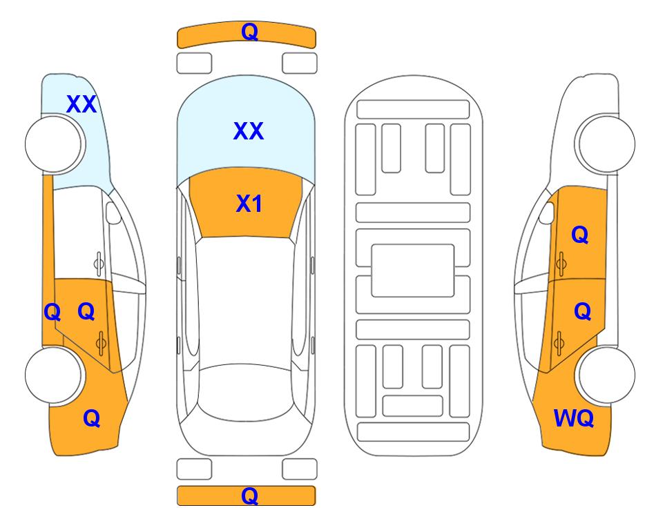 Схема состояния кузова Lotte для Hyundai AVANTE MD (G) 1.6 MODERN