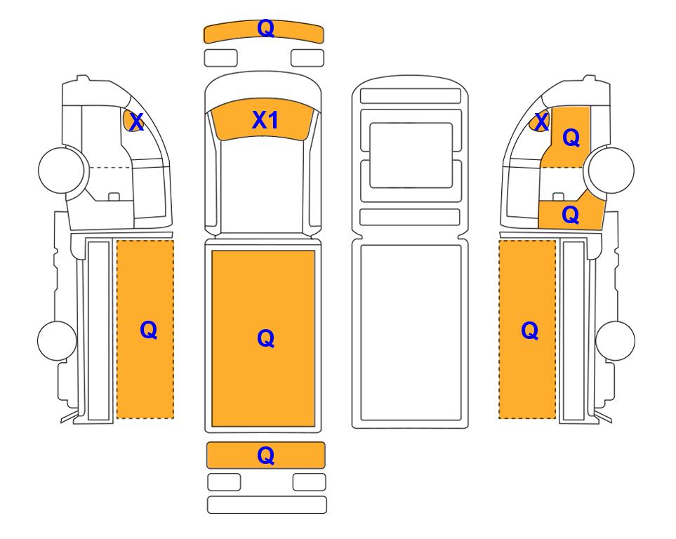 Схема состояния кузова Lotte для Hyundai PORTER Ⅱ (E) 슈퍼캡 초장축 스마트스페셜 배터리진단 고전압 배터리 상태 (SoH) 진단을 완료한 차량입니다.