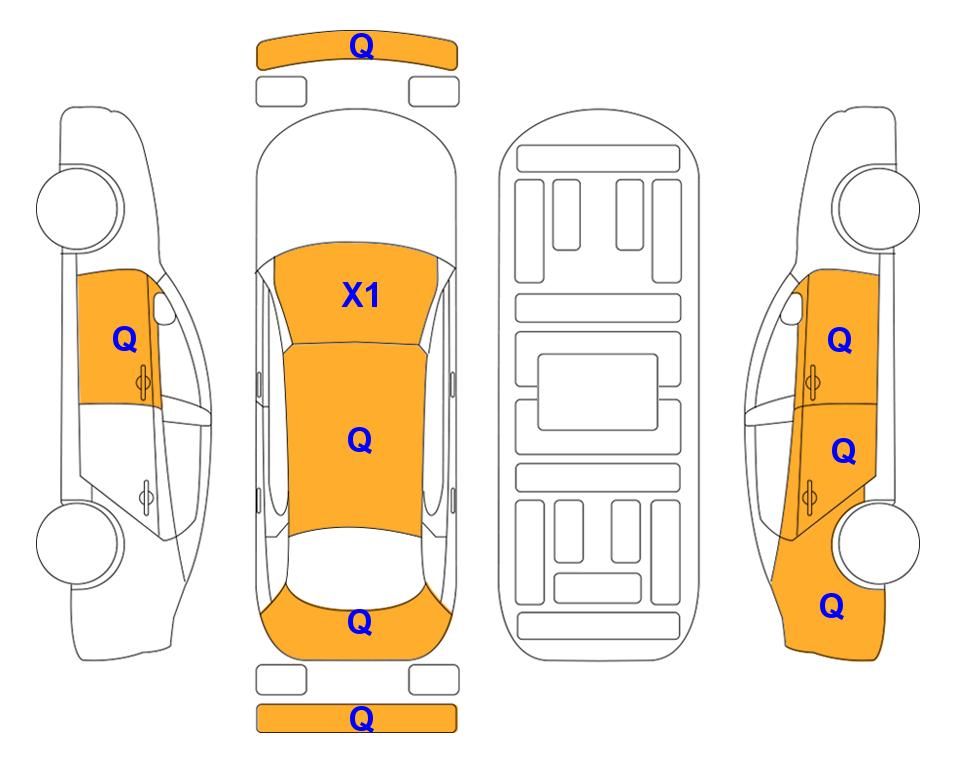 Схема состояния кузова Lotte для Hyundai THE NEW GRANDEUR (G) 2.5 Le Blanc