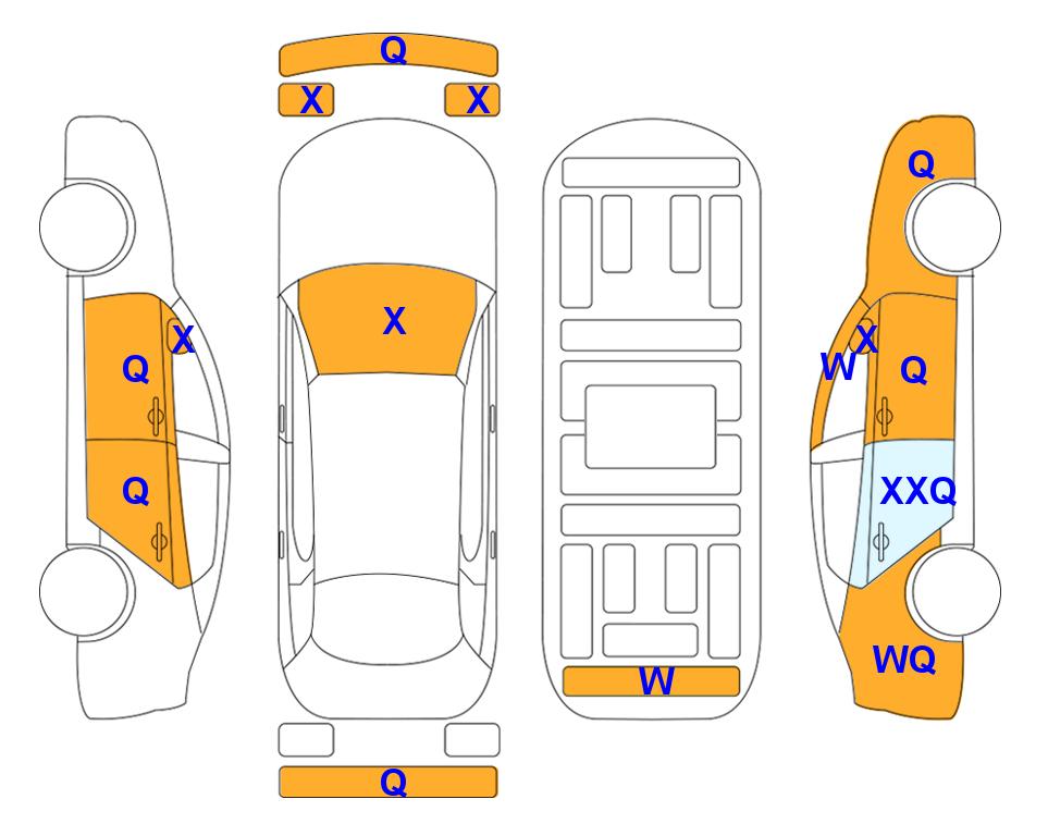 Схема состояния кузова Lotte для KIA SORENTO MQ4 (D) 2.2 Signature 6-Seater 4WD