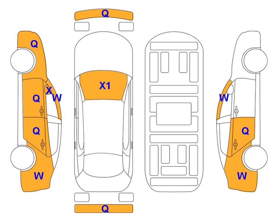 Схема состояния кузова Lotte для Genesis GENESIS GV70 (G) 2.5T 4WD