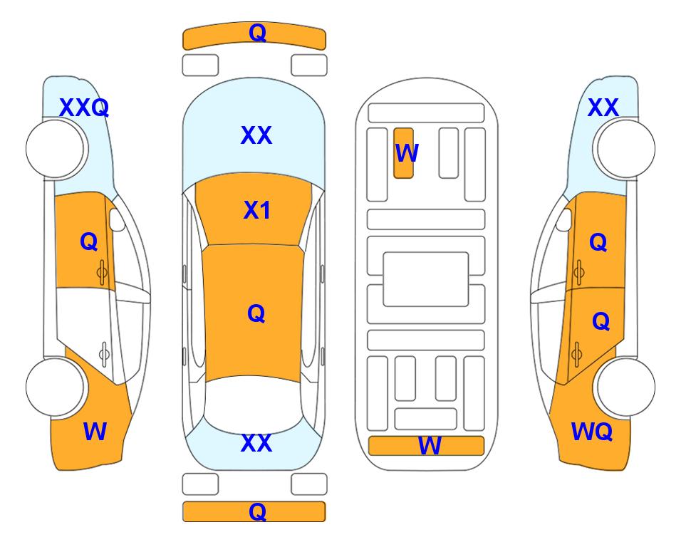 Схема состояния кузова Lotte для Hyundai IONIQ 5 (E) Long Range Exclusive 4WD