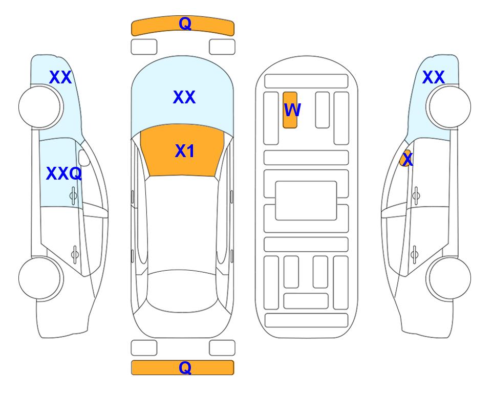 Схема состояния кузова Lotte для Genesis GENESIS GV60 (E) Standard 4WD
