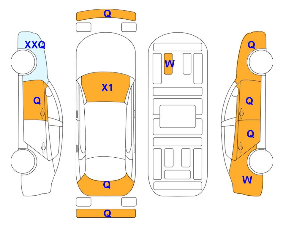 Схема состояния кузова Lotte для KIA CARNIVAL KA4 (D) 2.2 Noblesse 7-Seater