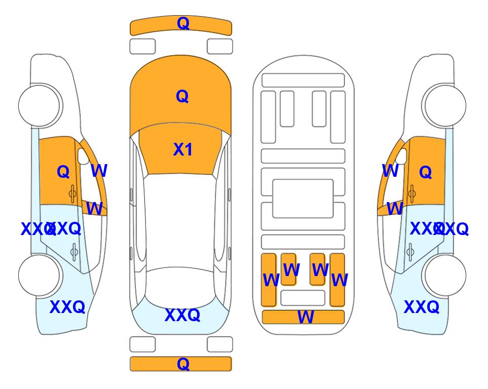Схема состояния кузова Lotte для KIA K8 (G) 2.5 Signature