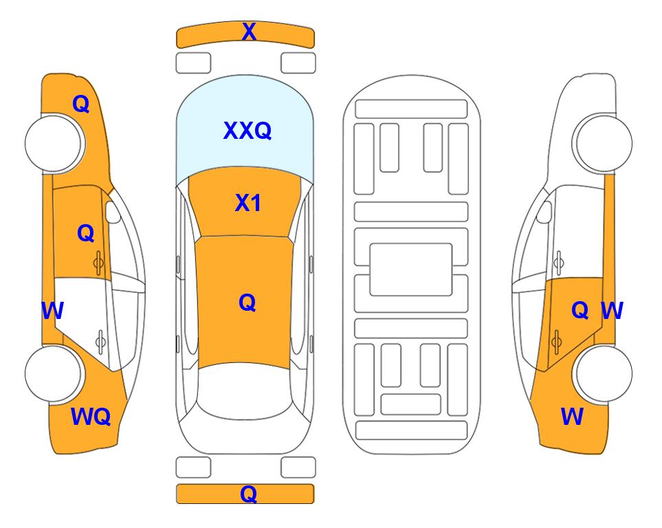 Схема состояния кузова Lotte для Hyundai ALL NEW AVANTE (G) 1.6 MODERN