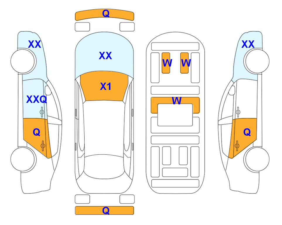 Схема состояния кузова Lotte для Hyundai IONIQ 5 (E) Long Range Exclusive 4WD