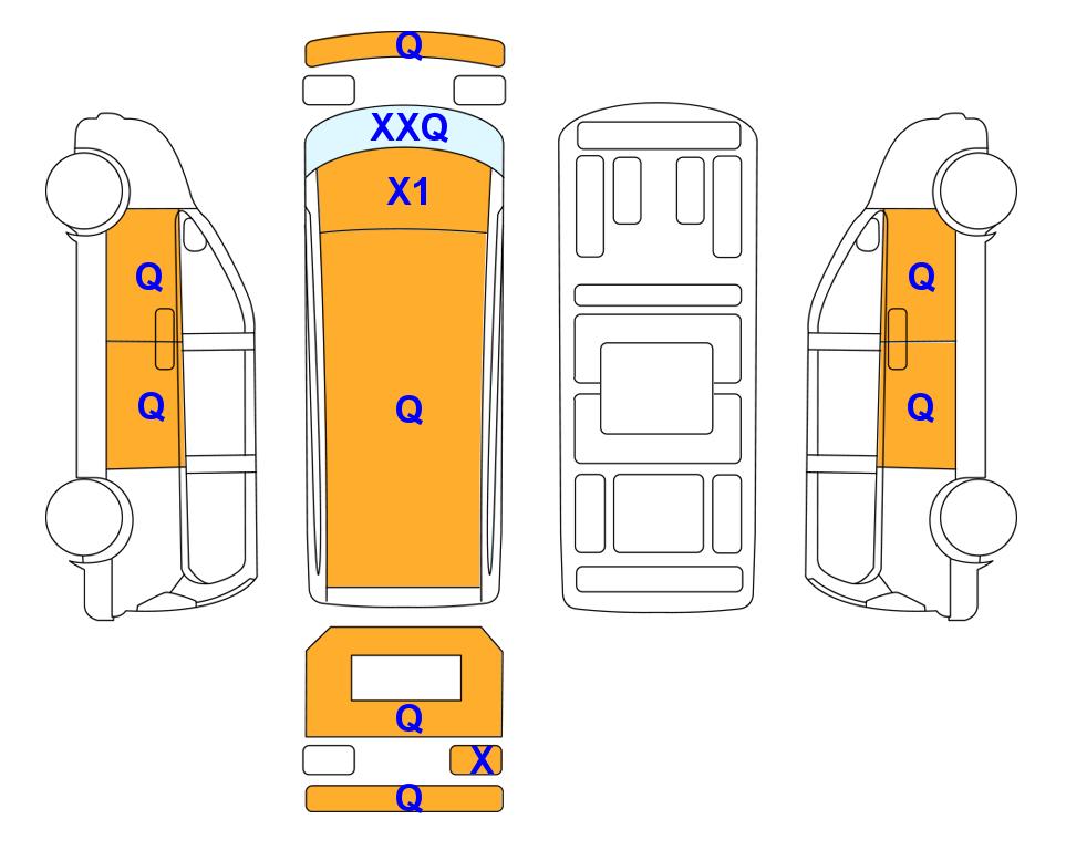 Схема состояния кузова Lotte для Hyundai STARIA (D) 2.2 Cargo 3-Seater Modern