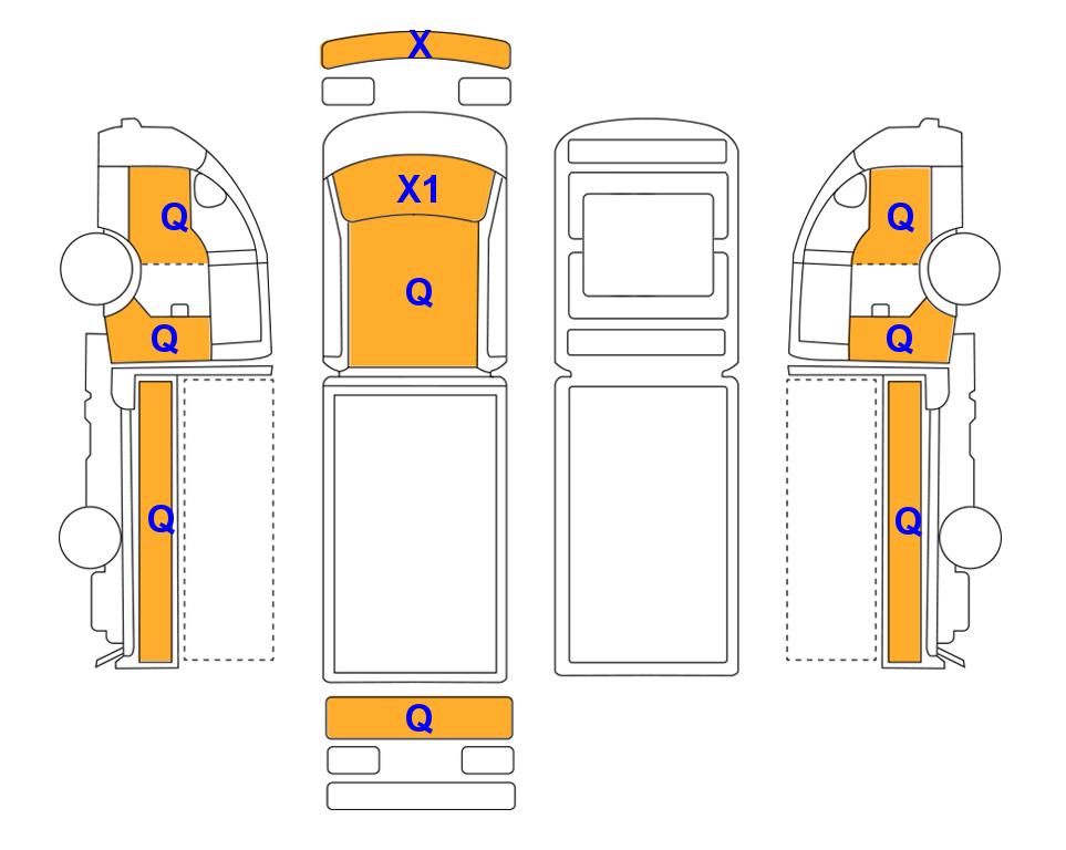 Схема состояния кузова Lotte для KIA BONGO (D) 2.5 1-Ton King Cab Extra Long Wheelbase 2WD L