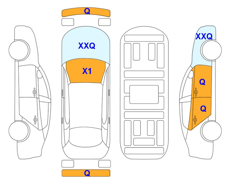 Схема состояния кузова Lotte для KIA K8 (H) 1.6 Noblesse