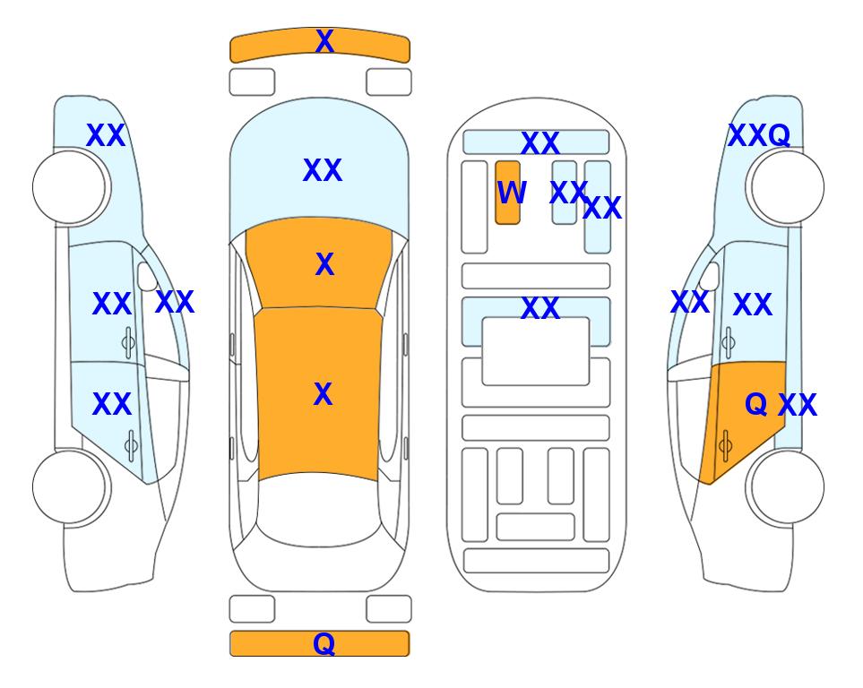 Схема состояния кузова Lotte для Hyundai CASPER (G) 1.0 Inspiration