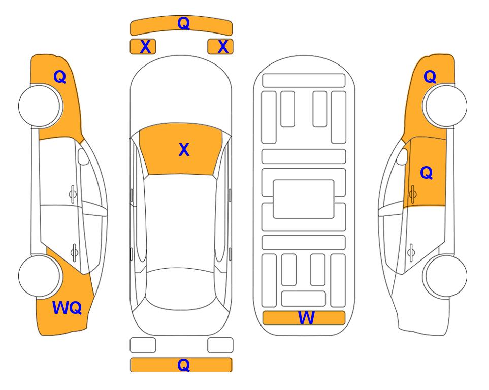 Схема состояния кузова Lotte для KIA INTERACTIVE K5 (G) 2.0 Prestige