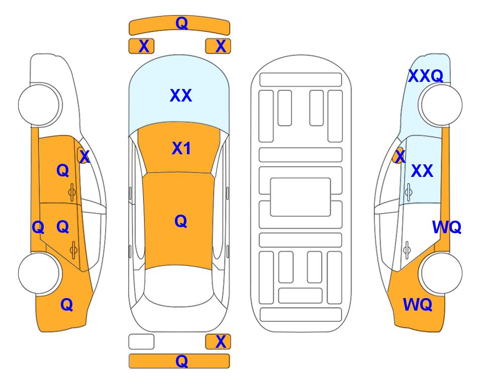 Схема состояния кузова Lotte для Hyundai ALL NEW AVANTE (G) 1.6 MODERN