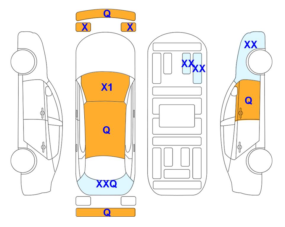 Схема состояния кузова Lotte для Hyundai CASPER (G) 1.0 Modern