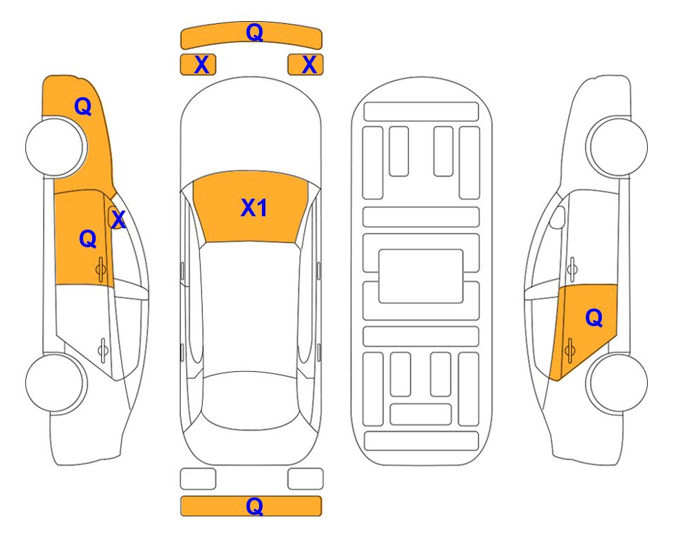Схема состояния кузова Lotte для KIA CARNIVAL KA4 (H)1.6 Noblesse 9-Seater 2WD AT